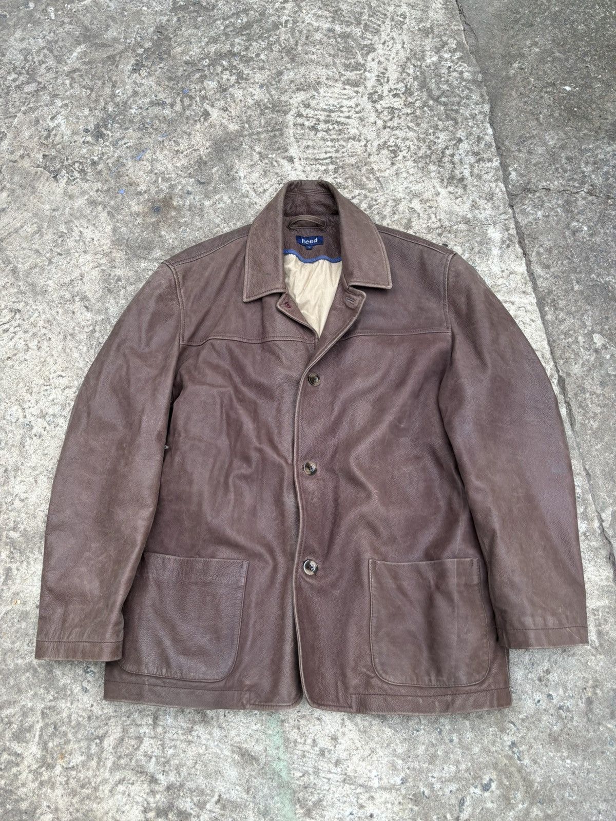 Genuine Leather Vintage Reed Brown Leather Jacket Size US XL / EU 56 / 4 - 1 Thumbnail