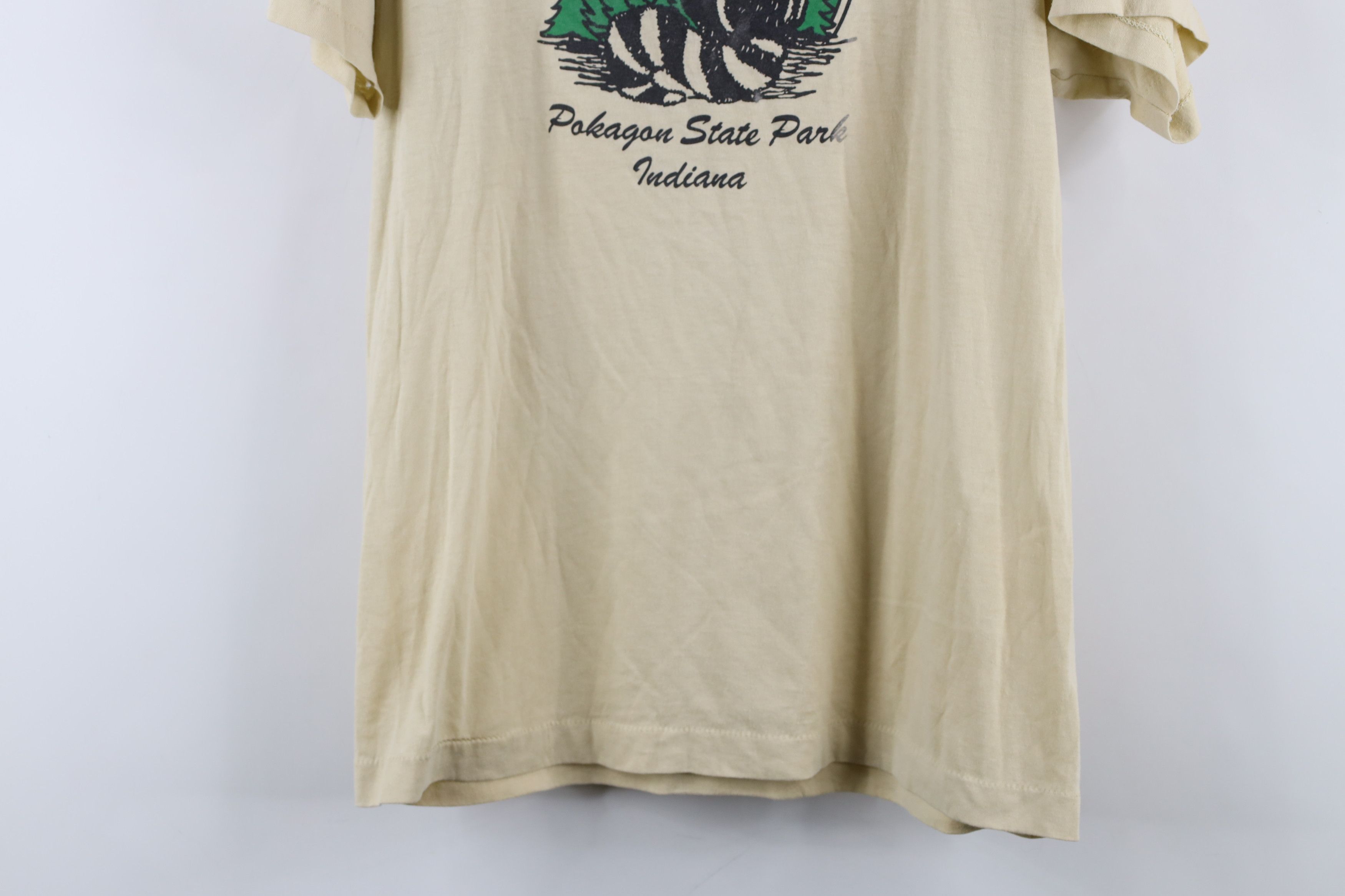 Vintage Vintage 80s Streetwear Pokagon State Park Indiana T-Shirt Size L / US 10 / IT 46 - 3 Thumbnail