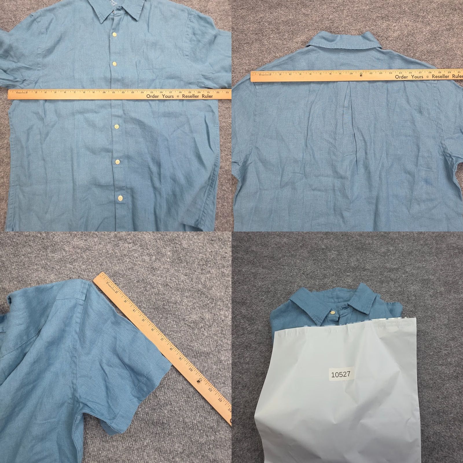 Vintage Alex Crane Men's Large Blue Knit Ola Shirt Linen Button Up NWT Size US L / EU 52-54 / 3 - 8 Thumbnail