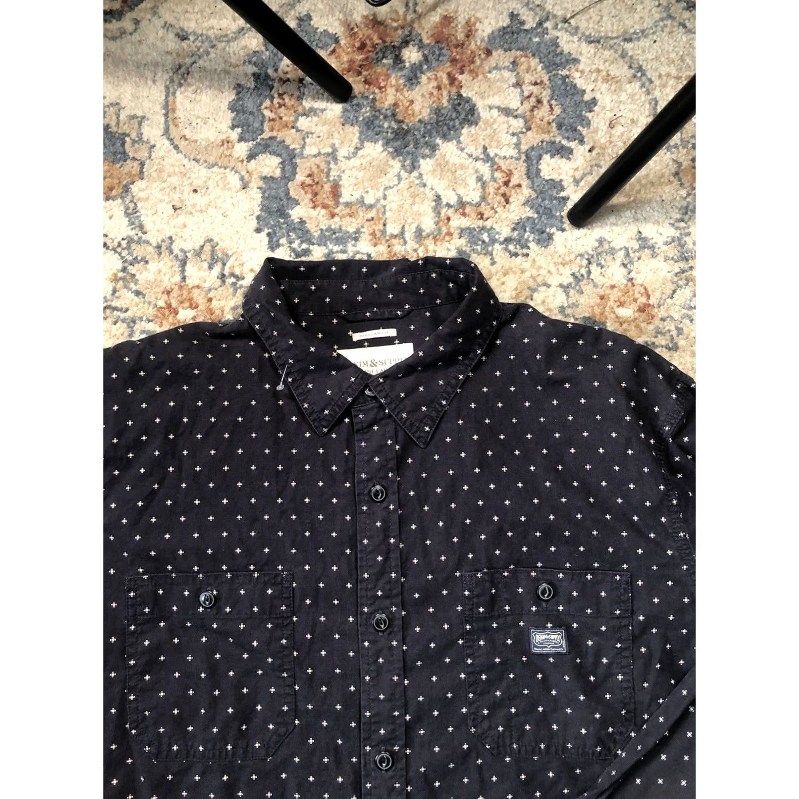 Ralph Lauren VINTAGE Denim & Supply Ralph Lauren Shirt Mens 2XL Blue Diamond Argyle Button-Up Pockets Embroidered Long Sleeve Knit Cotton Size US XXL / EU 58 / 5 - 2 Thumbnail