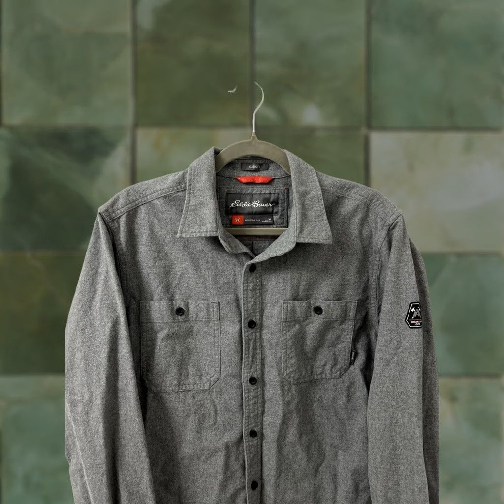 Eddie Bauer Eddie Bauer Mountain Ops Flannel Shirt Mens Medium Gray Classic Fit Button Down Size US M / EU 48-50 / 2 - 1 Thumbnail