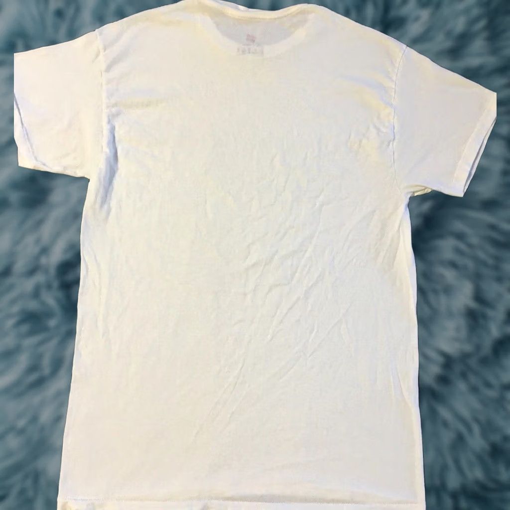 Hanes VINTAGE Hanes Shirt L White 90s Grunge Biker Punk Skate Surf Trucker Track PE 80s 90s Mens Shirt Size US L / EU 52-54 / 3 - 1 Thumbnail
