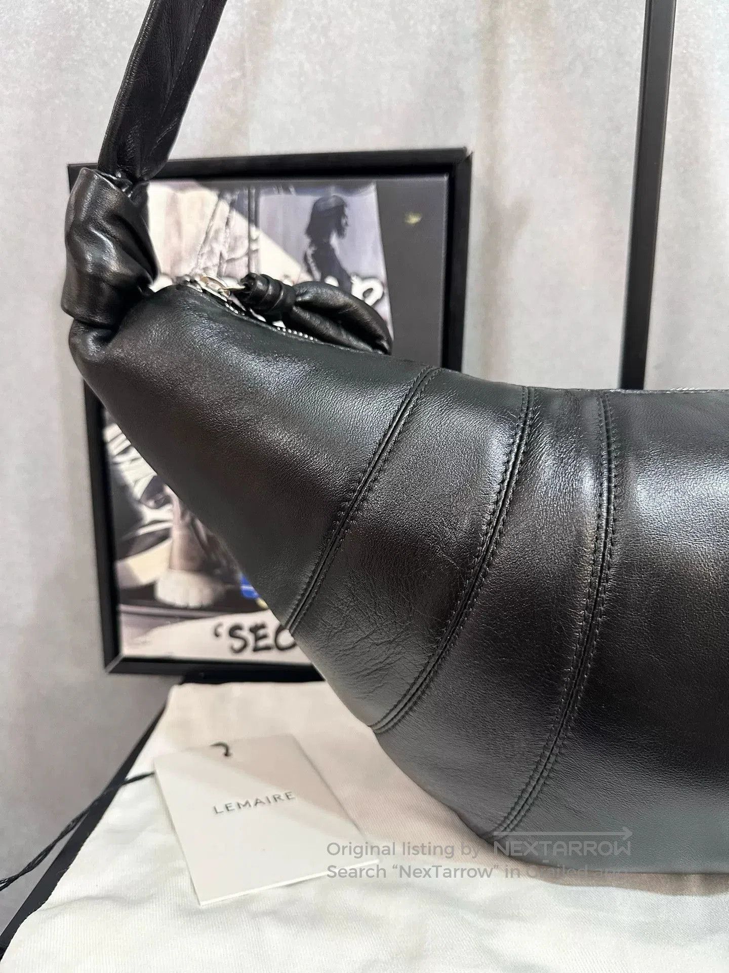 Lemaire Lemaire Medium Black Sheepskin Croissant Bag. Size ONE SIZE - 7 Thumbnail
