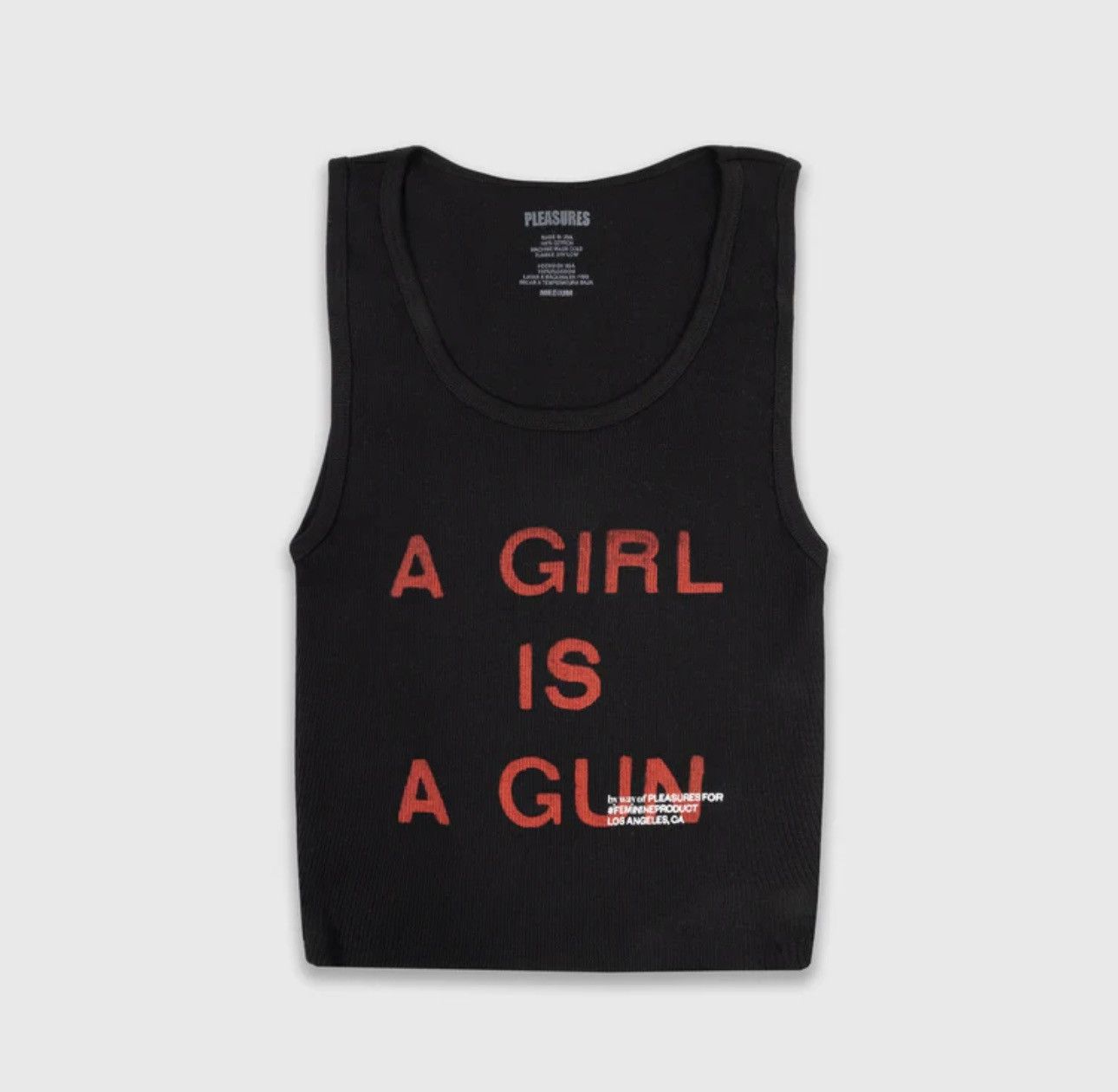 Pleasures Medium Black A Girl is A Gun Tank Top Red Tee Shirt Size M / US 6-8 / IT 42-44 - 1 Thumbnail