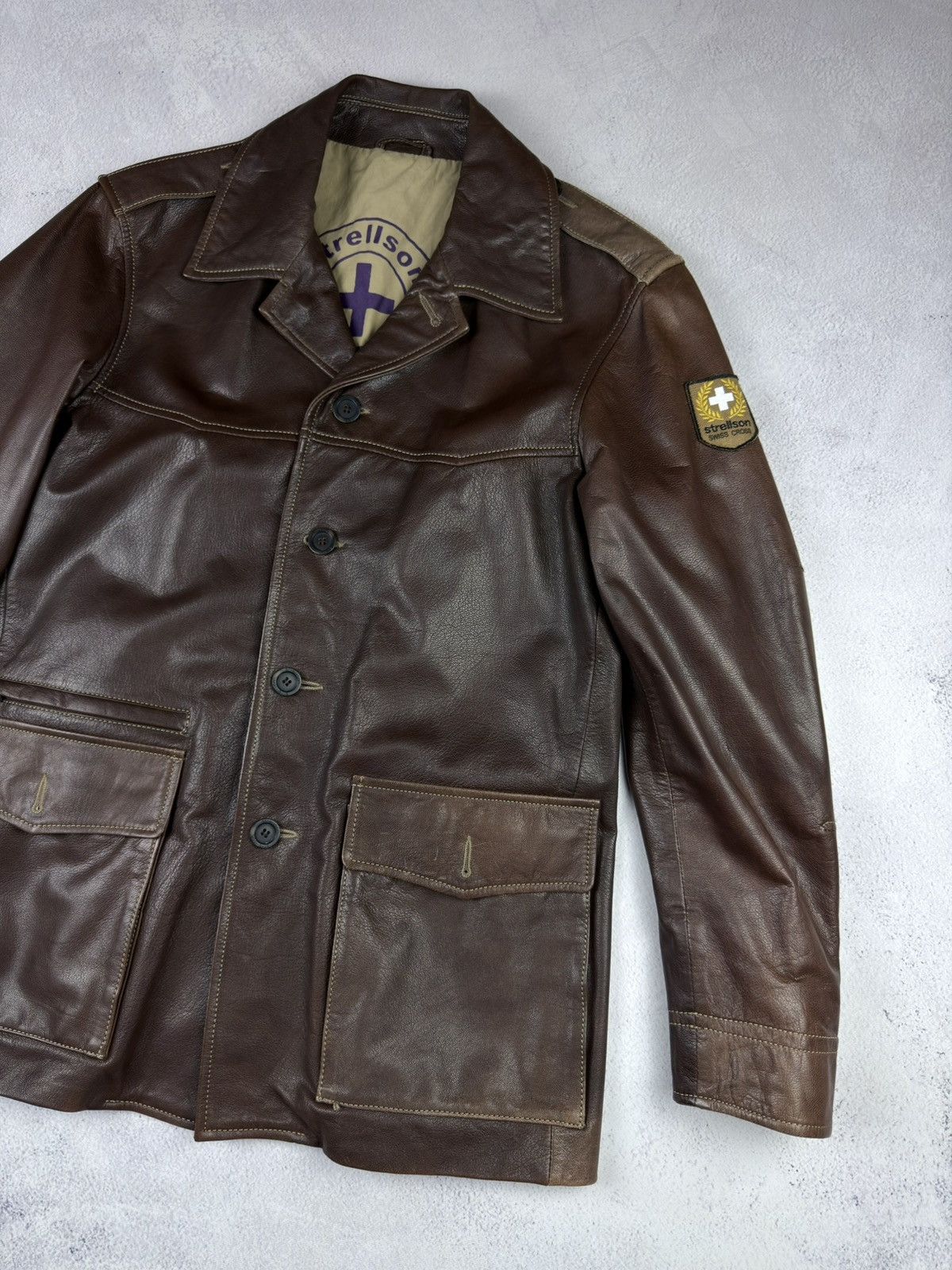 Strellson Mens Strellson Swiss Cross Vintage Jakcet Brown Size 50 Size US L / EU 52-54 / 3 - 2 Thumbnail