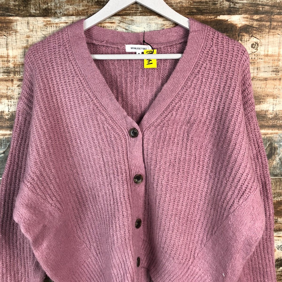 Japanese Brand Natural Beauty Basic Pink Cardigan Knitwear #A1961 Size US M / EU 48-50 / 2 - 5 Thumbnail