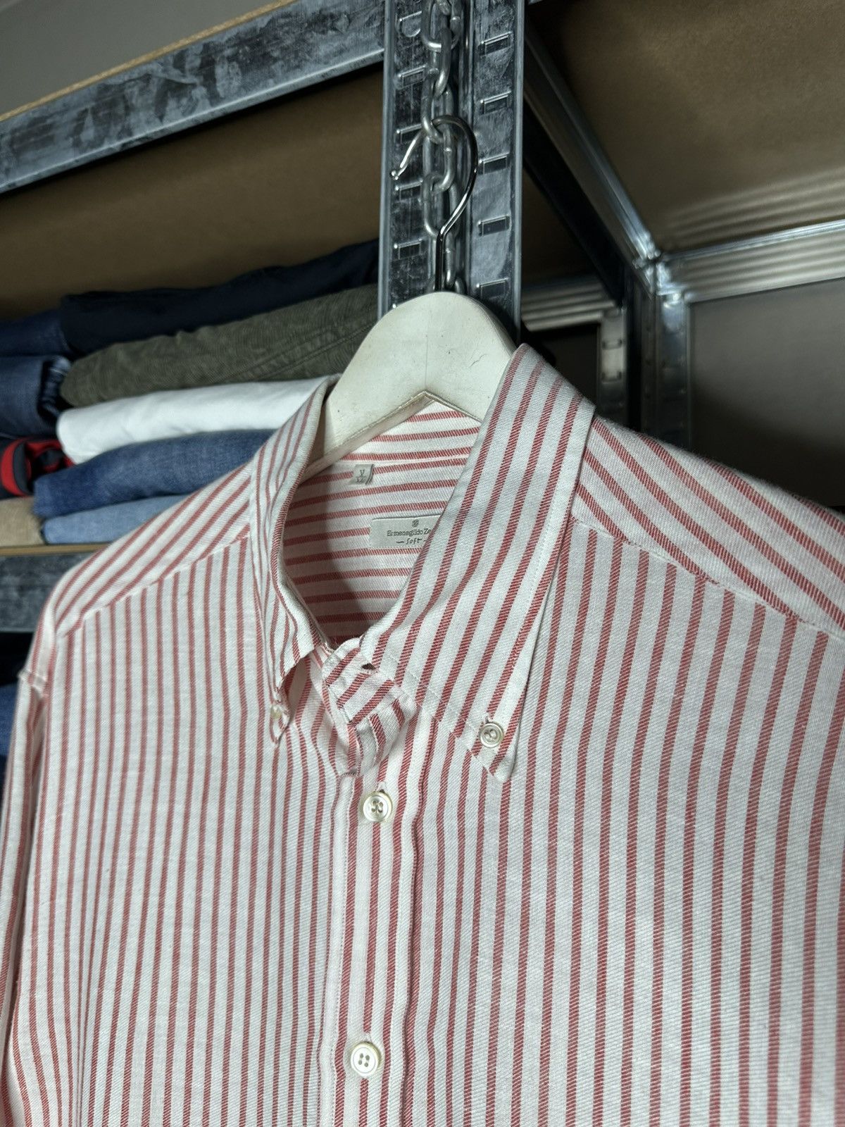 Ermenegildo Zegna Ermenegildo Zegna Striped Button Down Shirt Size XL Size US XL / EU 56 / 4 - 3 Thumbnail