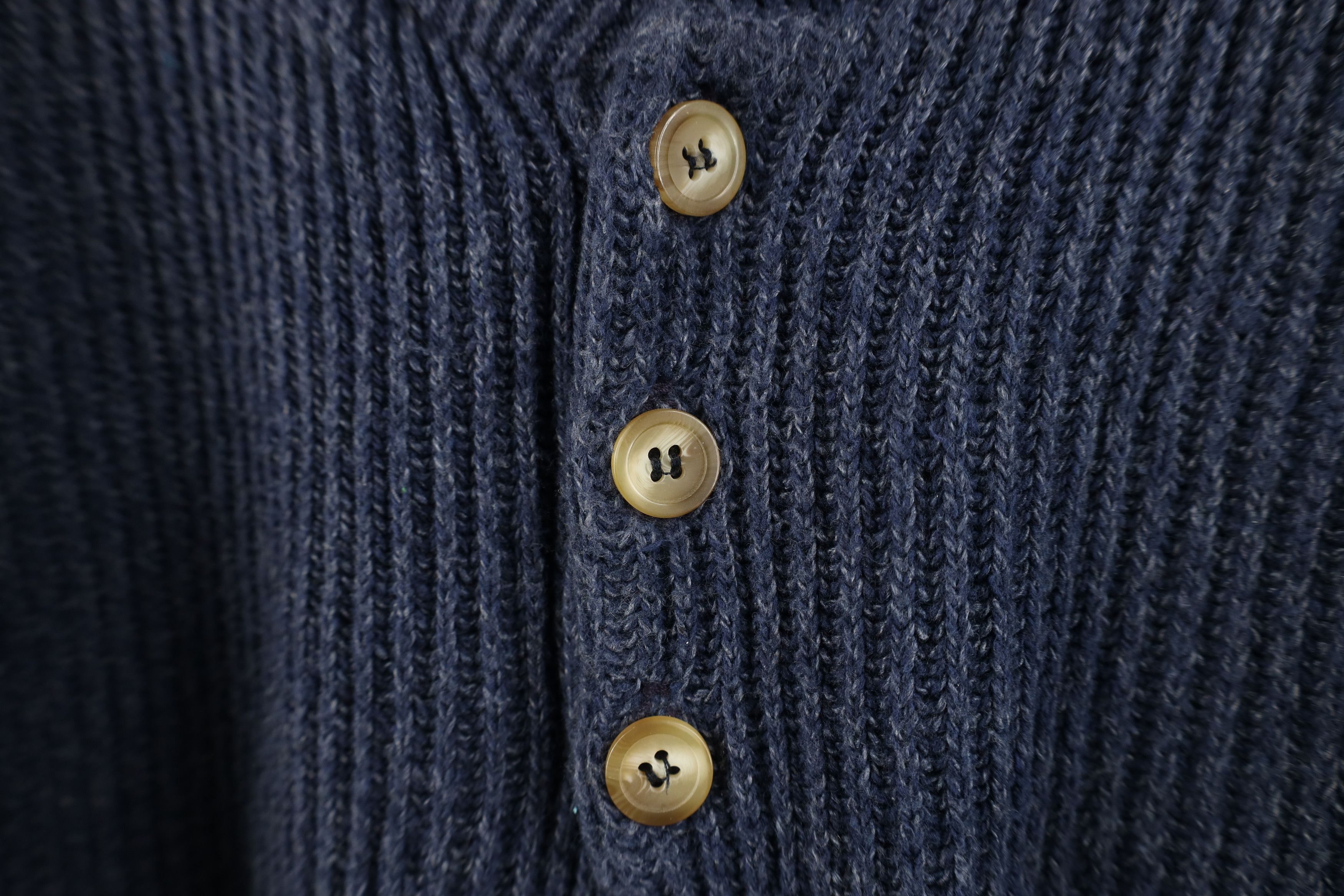 Vintage Vintage 90s West Marine Boats Ribbed Knit Henley Sweater USA Size US L / EU 52-54 / 3 - 4 Thumbnail