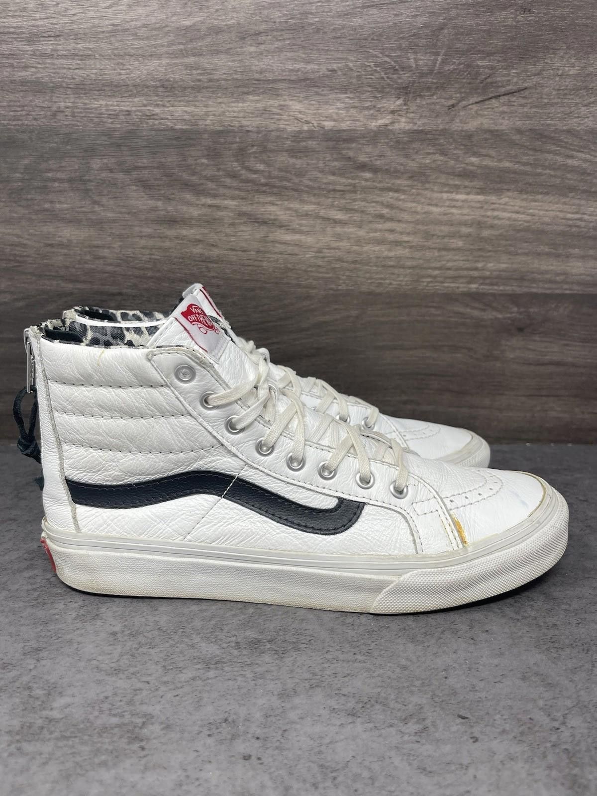 Vans Vans Sk8 Hi Slim Zip Sneakers Womens Size 7.5 White Black Size US 7.5 / IT 37.5 - 5 Thumbnail
