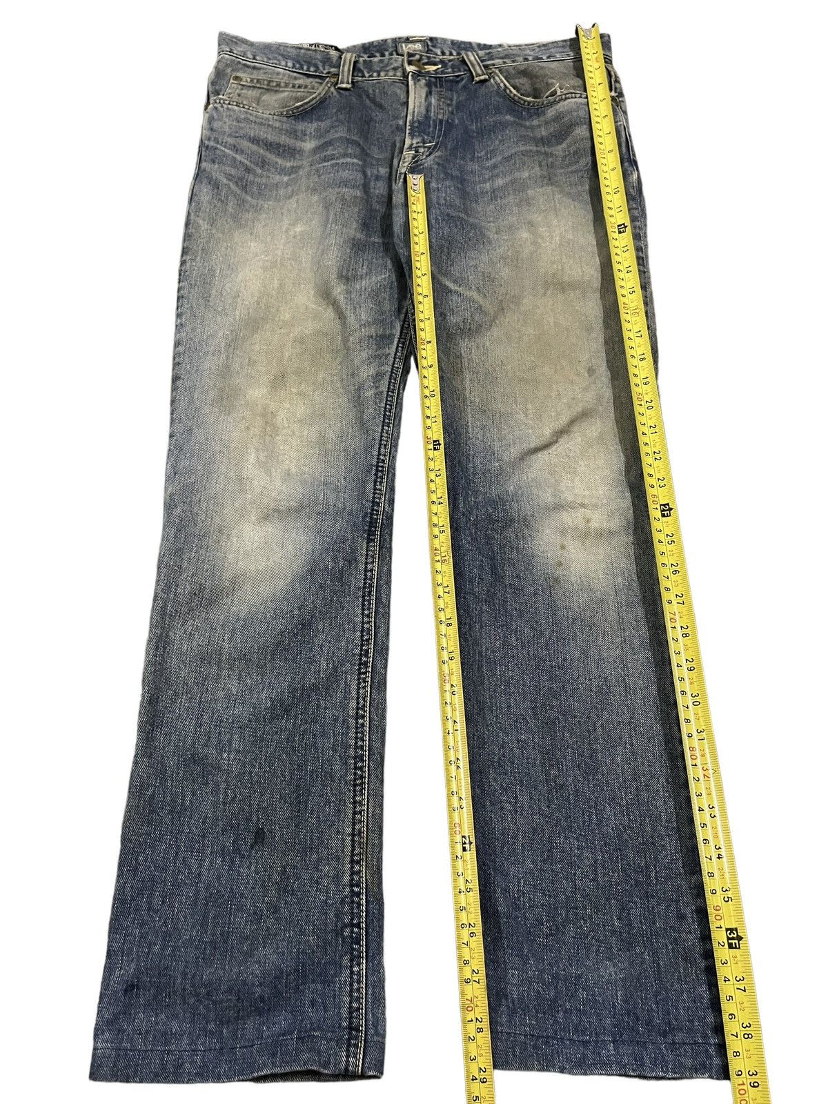 Japanese Brand × Lee Vintage Lee Mud Wash Distressed Straight Cut Classic Jeans Size US 32 / EU 48 - 13 Thumbnail