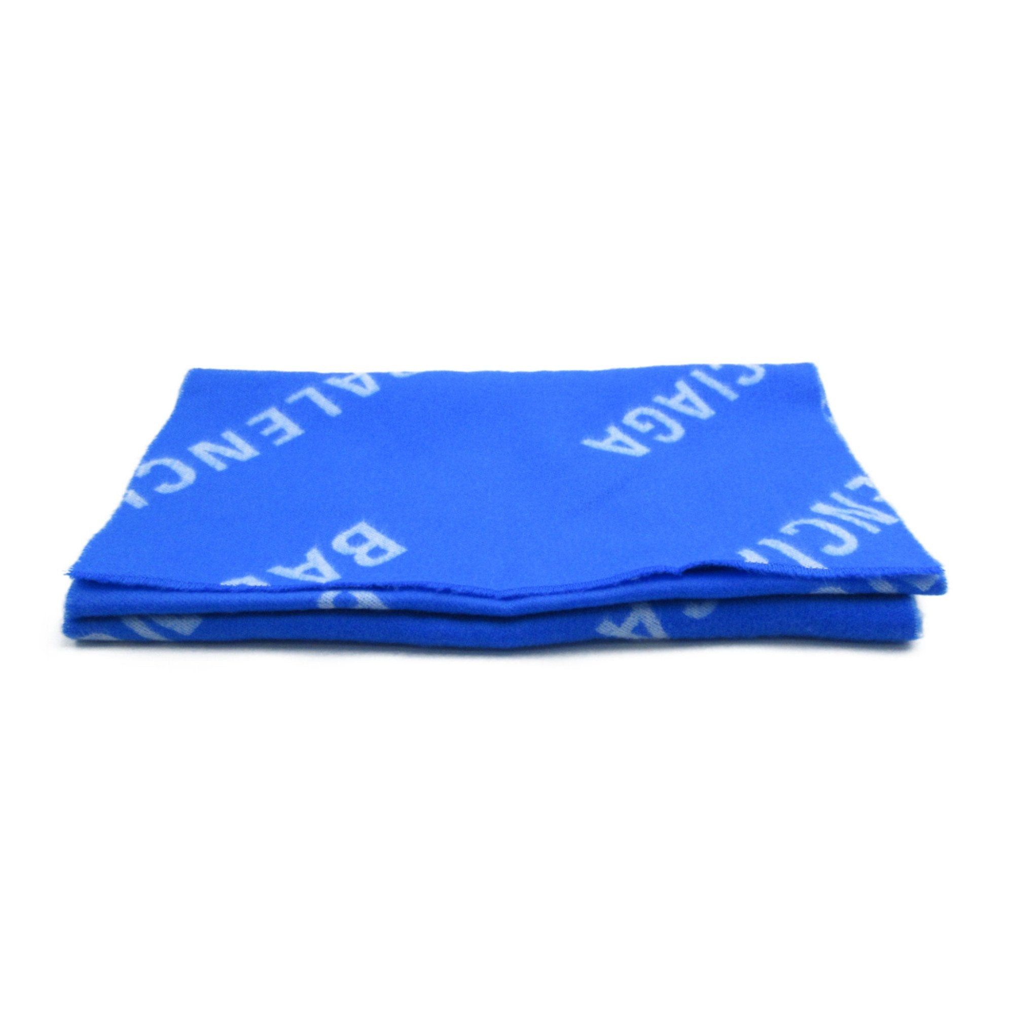 image of Balenciaga Scarf Blue Wool 685514420B84277, Women's