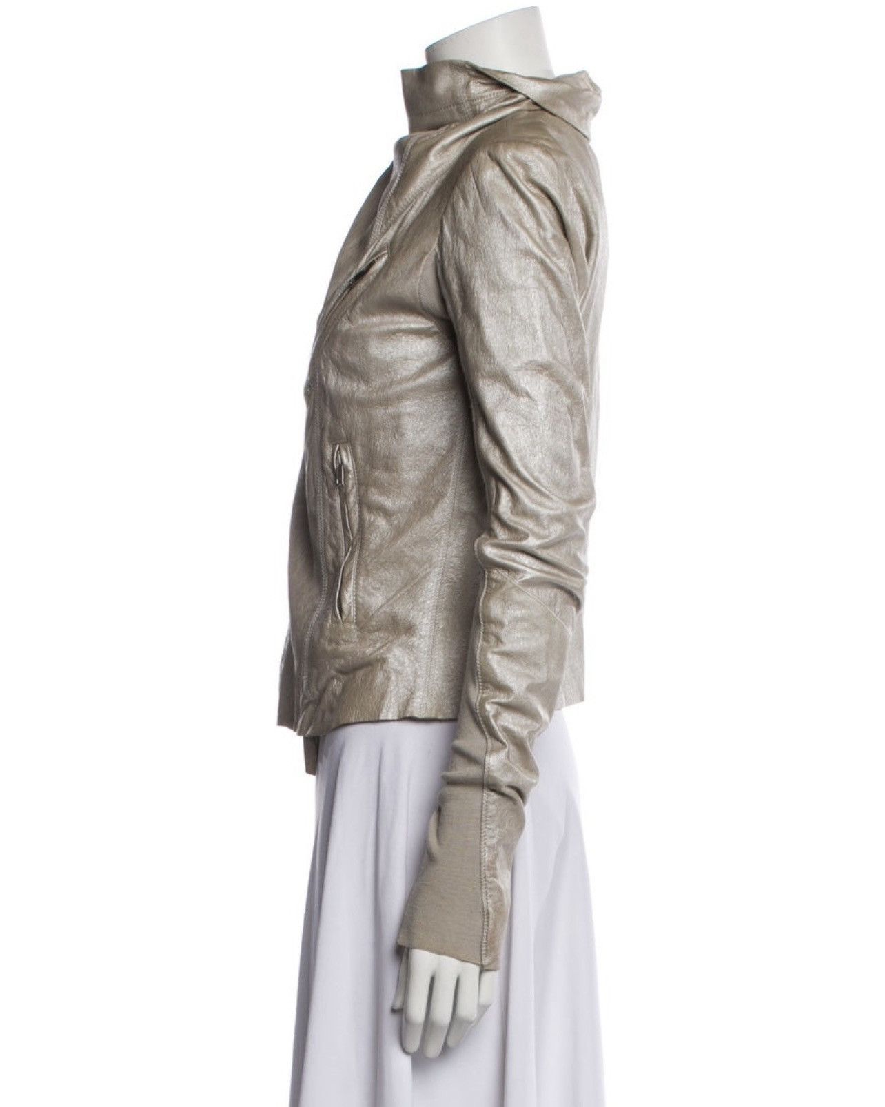 Rick Owens Rick Owens Foil Leather Biker Jacket Size S / US 4 / IT 40 - 3 Thumbnail
