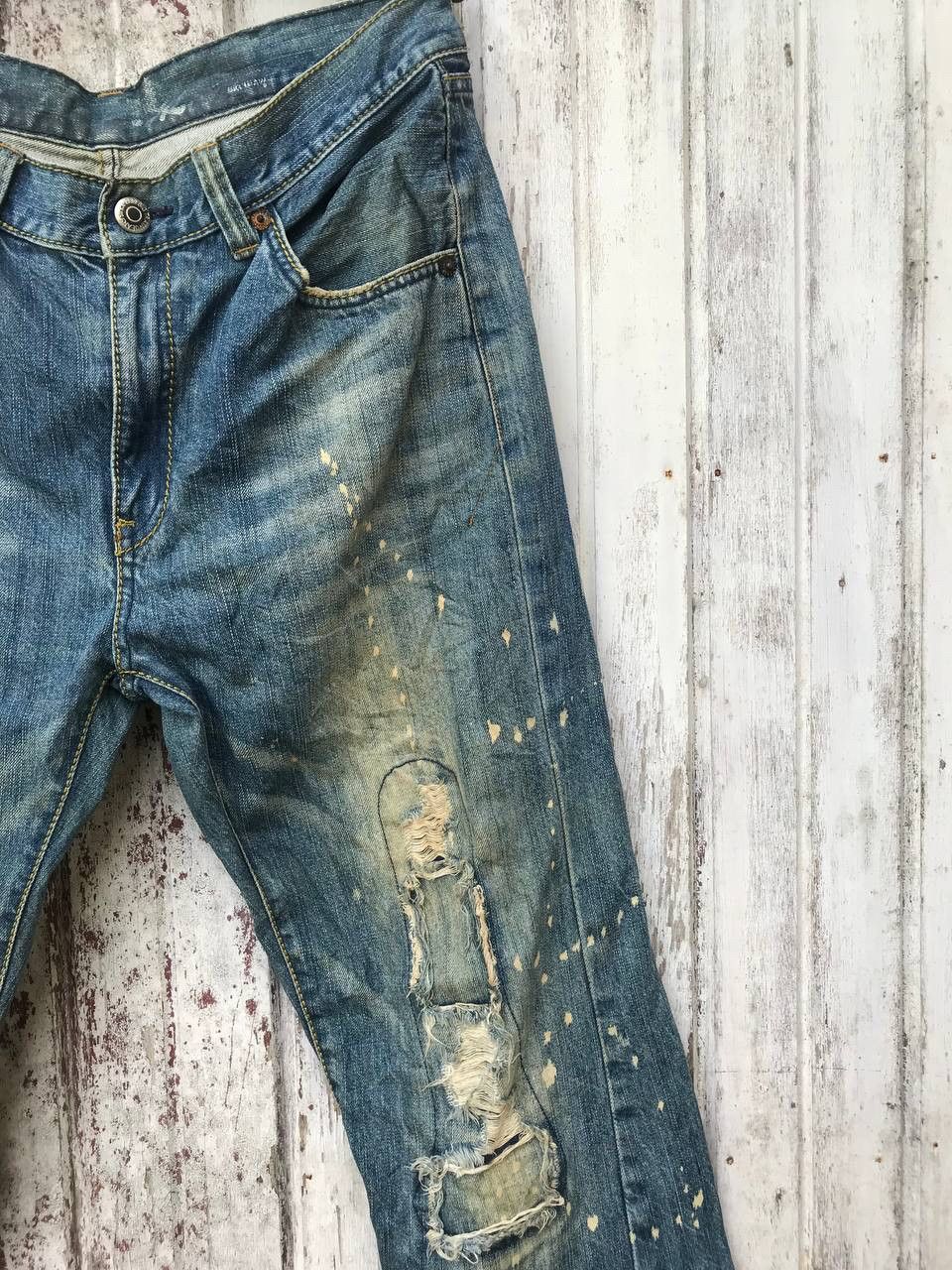 If Six Was Nine BigTrain Distressed Grunge Denim Size US 34 / EU 50 - 3 Thumbnail