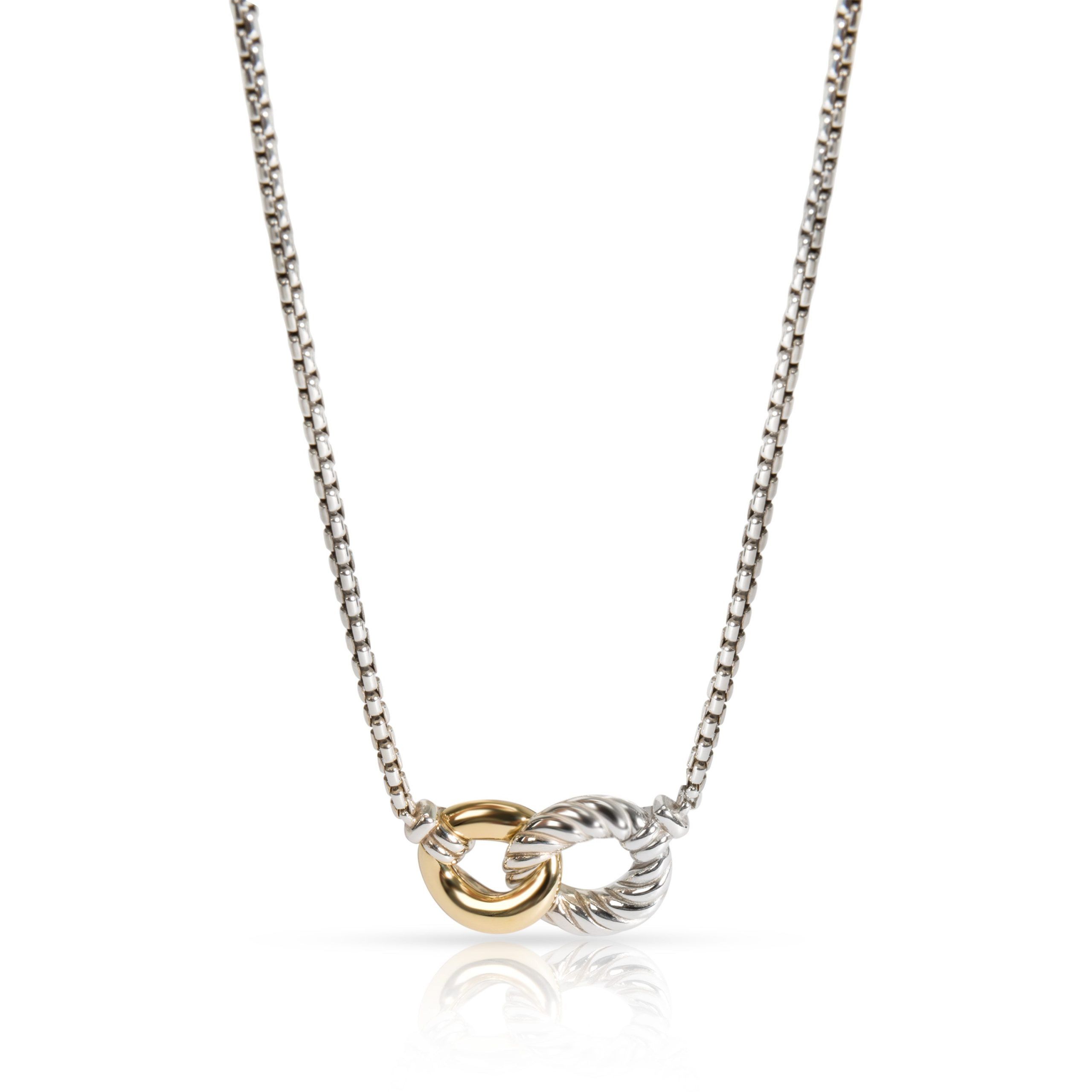 image of David Yurman Belmont Double Curb Necklace In 18K Yellow Gold/sterling Silver, Women's