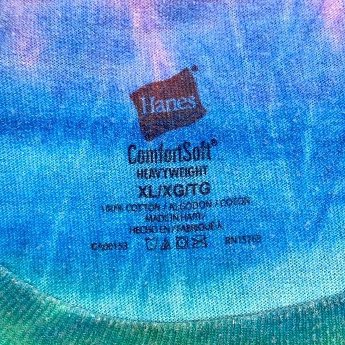 Hanes Hanes Cedar Point Souvenir Spellout Graphic Rainbow Tie Dye T-Shirt XL Men Size US XL / EU 56 / 4 - 2 Thumbnail