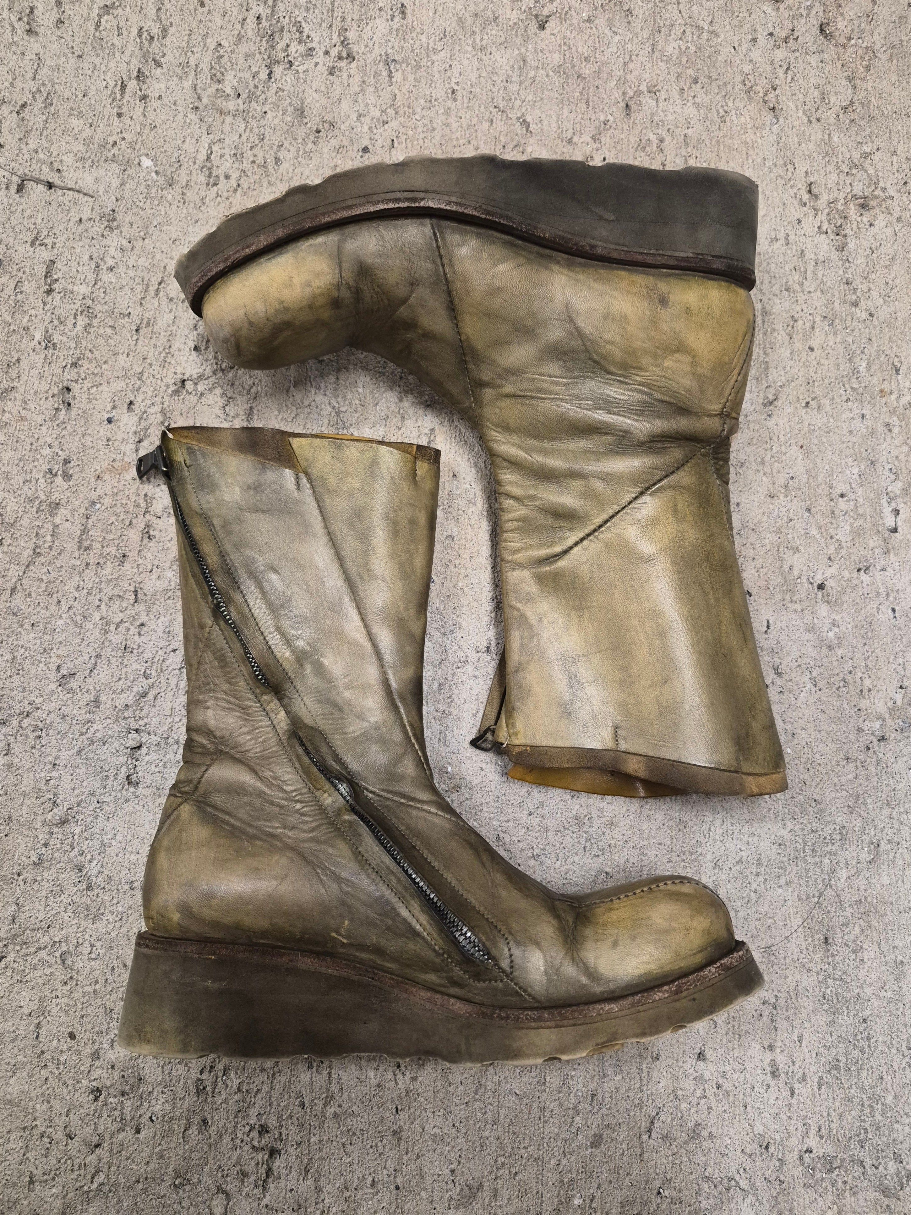 Leon Emanuel Blanck LEB Dyed Distortion Horse Leather Wedge Boot Size US 10.5 / EU 43-44 - 1 Thumbnail