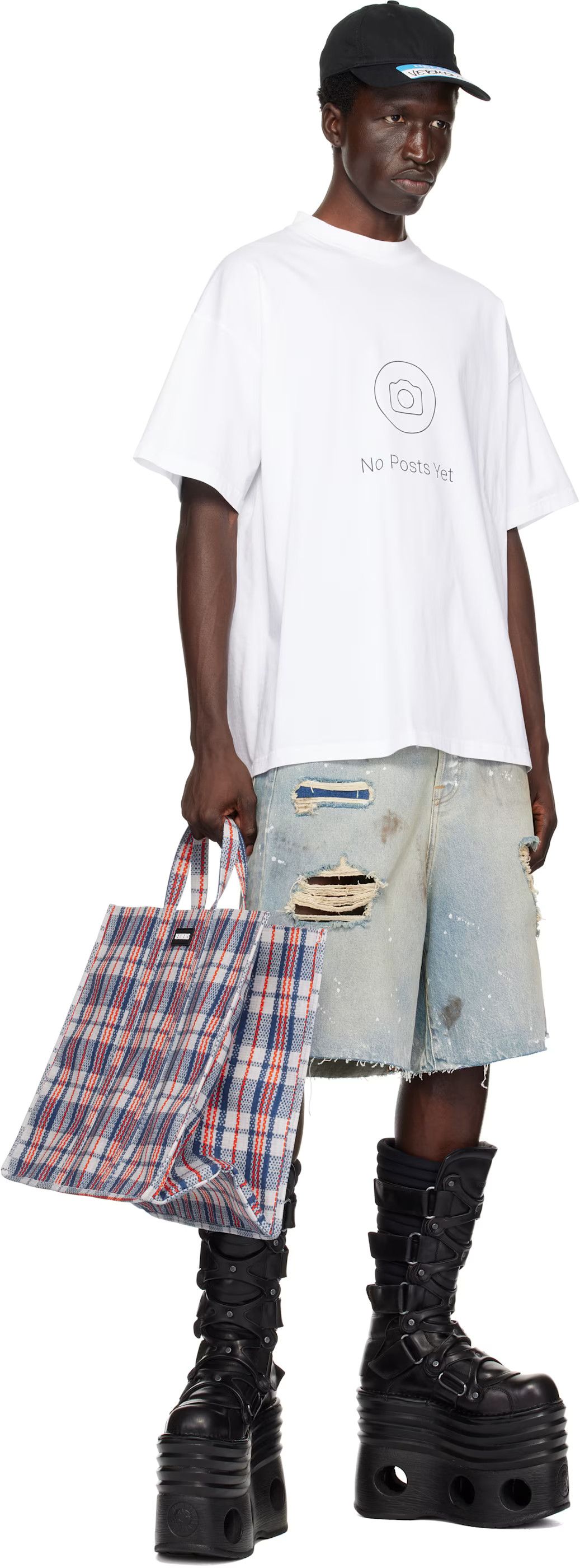 Vetements VETEMENTS Blue Barbes Shopper Tote Size ONE SIZE - 4 Thumbnail