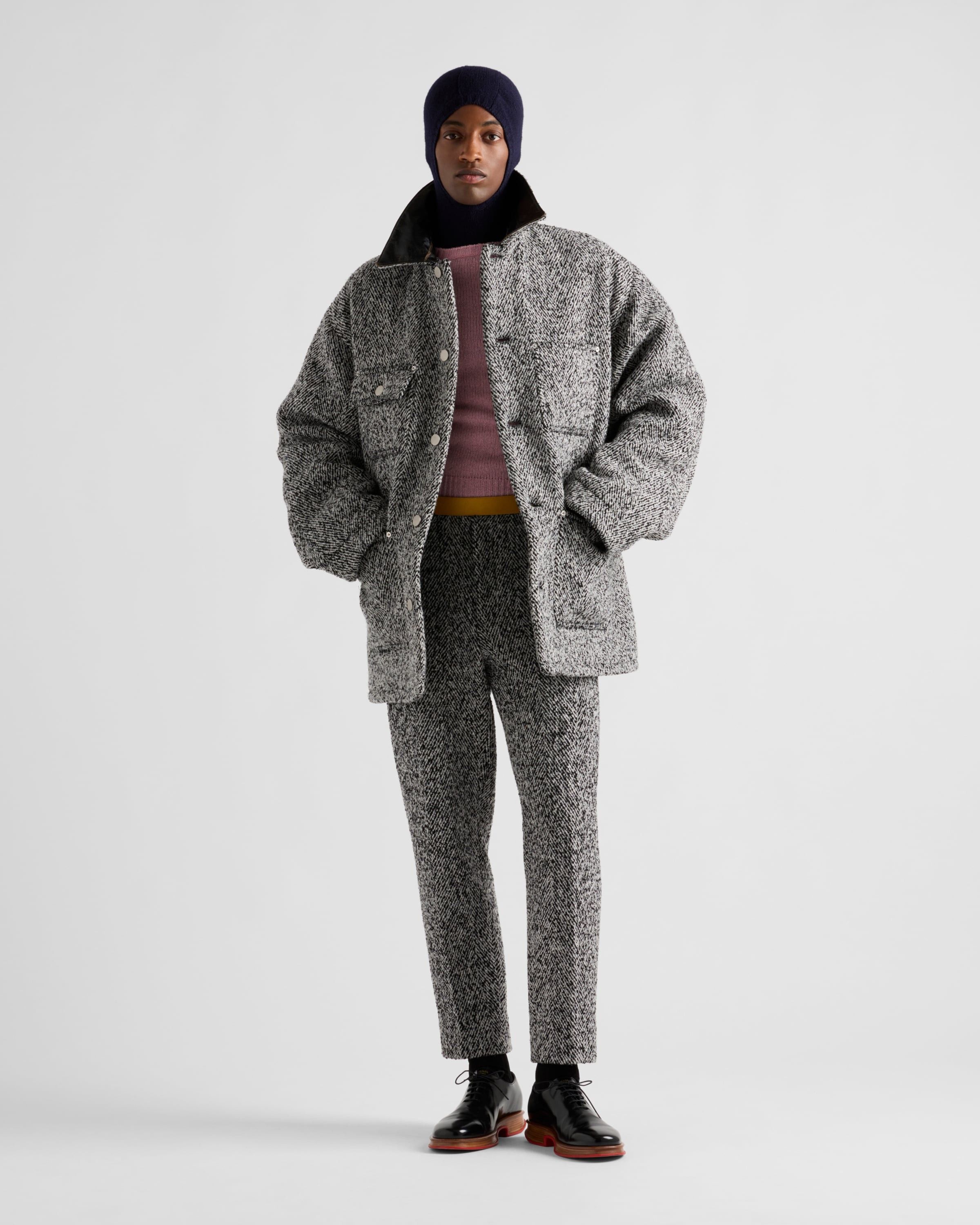 Prada o1bcso1str1025 Boucle Wool Jacket in Black/White Size US XL / EU 56 / 4 - 2 Thumbnail