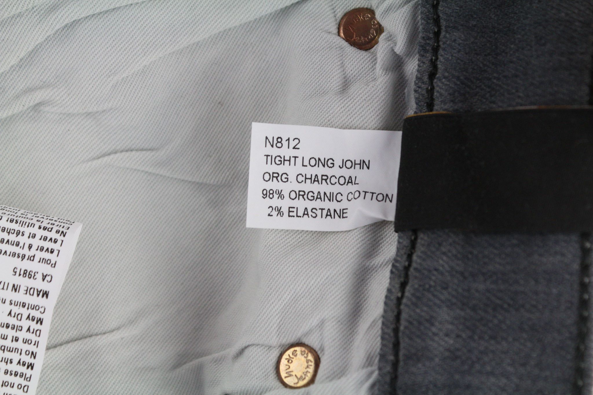 Nudie Jeans TIGHT LONG JOHN W32/L34 Organic Charcoal Logo Fit 80697 Size US 32 / EU 48 - 7 Thumbnail