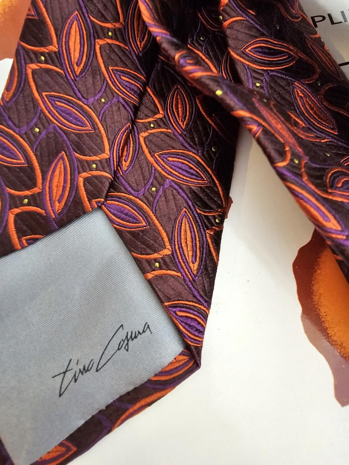 Designer Tino Cosma Tie Purple Mens 3.5" x 58" Made in Italy Size ONE SIZE - 4 Thumbnail
