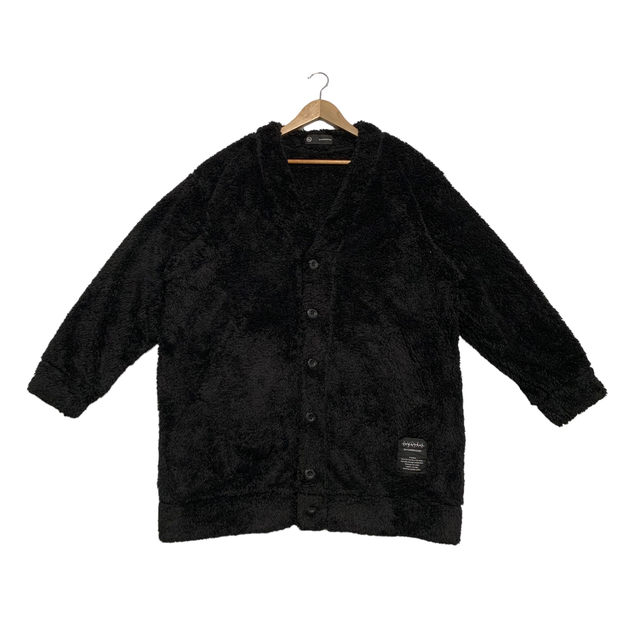 image of Gu x Undercover Fleece Jacket in Black, Men's (Size Large)