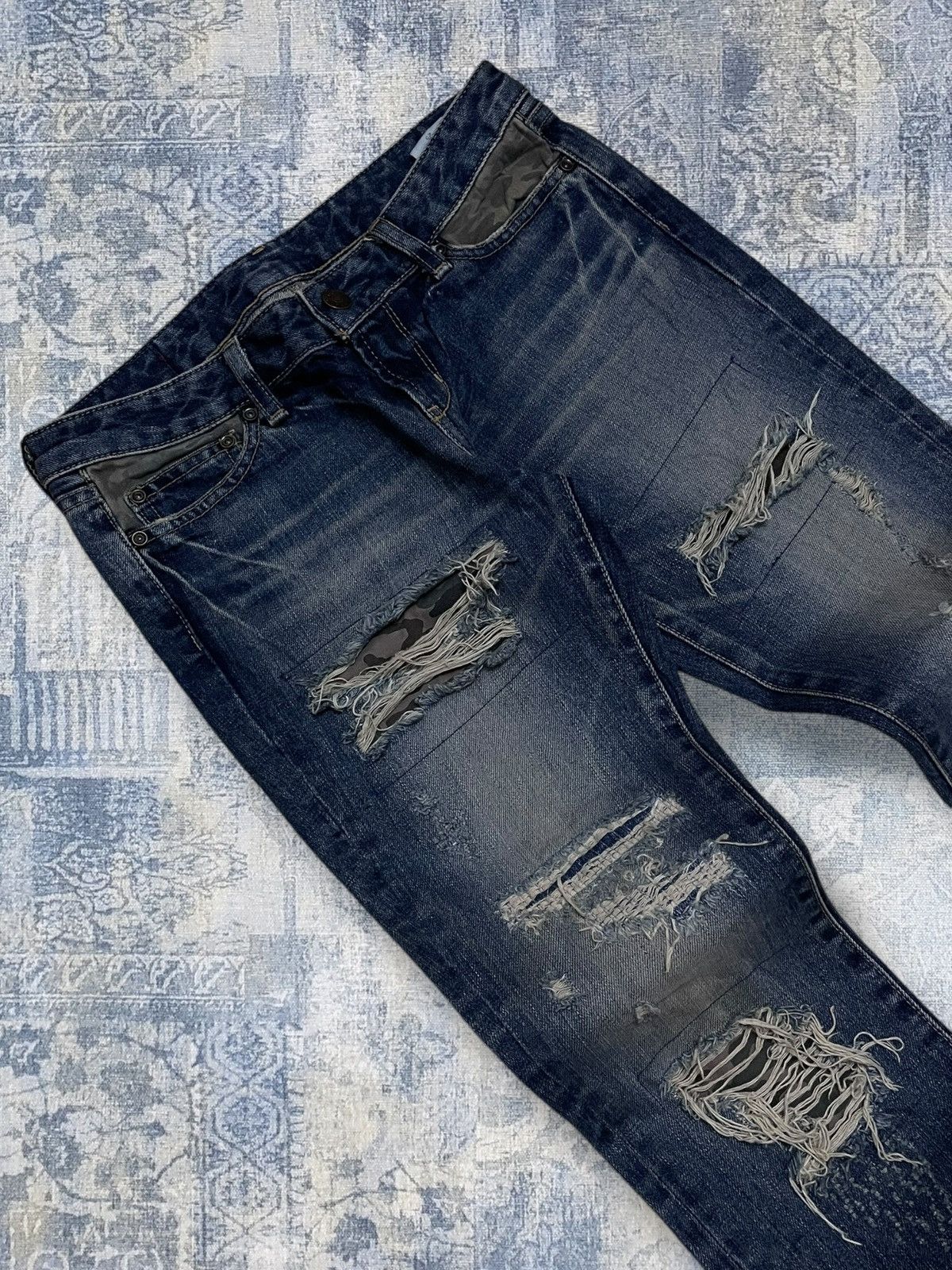 Hysteric Glamour Vintage 1990s Japan Designer Moussy Flared Scab Distressed Size US 27 - 6 Thumbnail