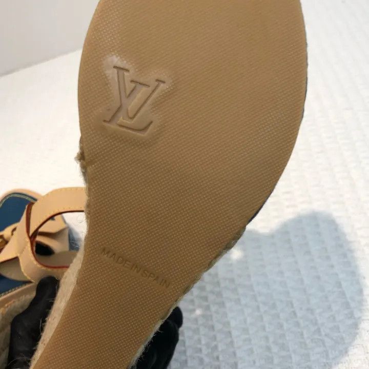 Louis Vuitton Louis Vuitton Classic Monogram Wedge Sandals -2508 Size US 8 / IT 38 - 4 Thumbnail