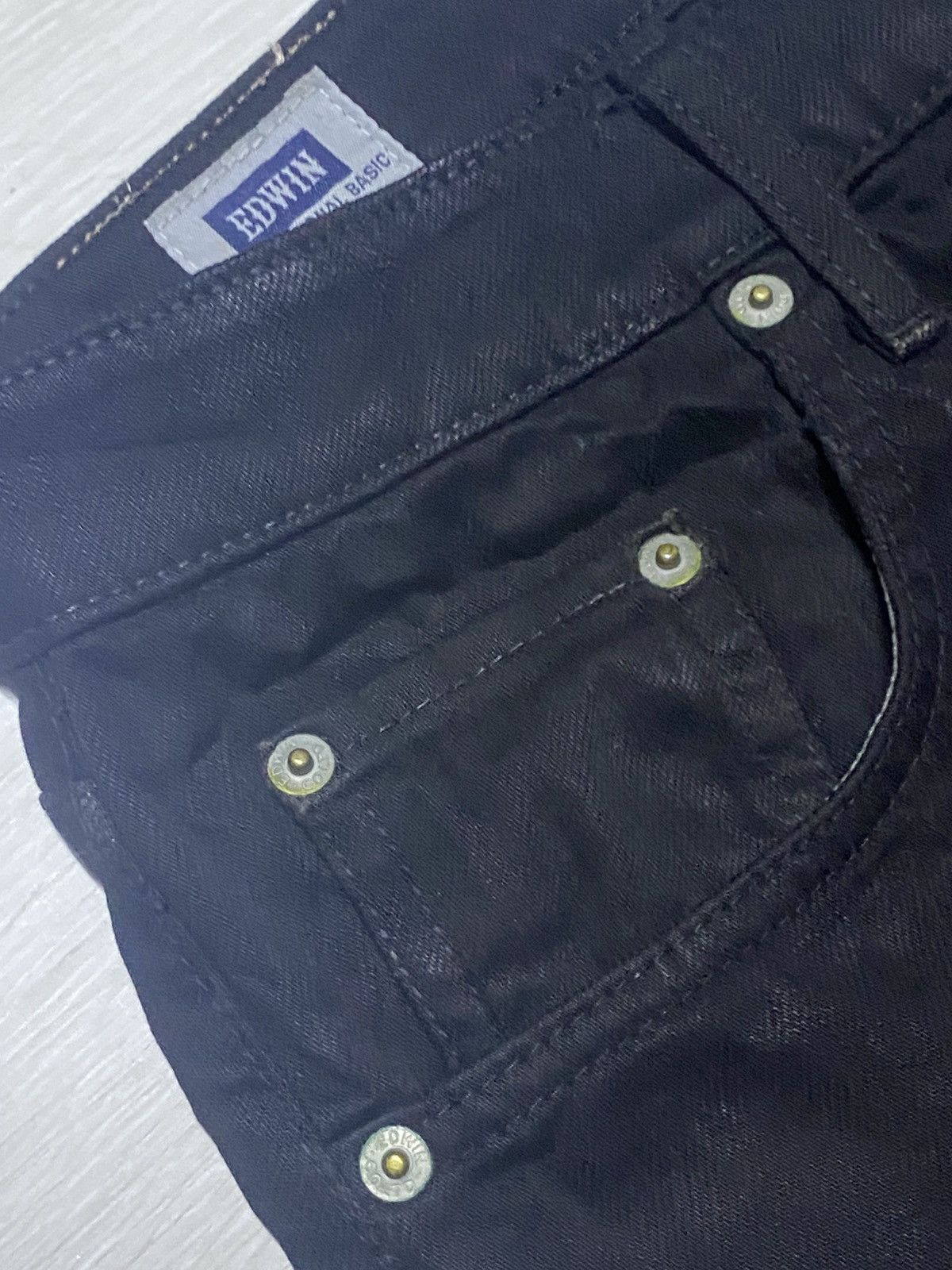 Edwin Vintage Japanese Edwin Black Denim Distressed Loose Jeans Size US 29 - 7 Thumbnail