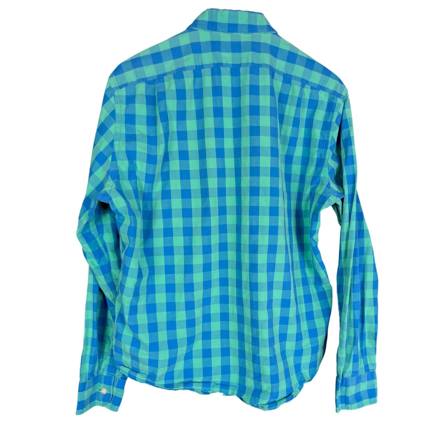 J.Crew Men's J.Crew Blue/Green Gingham Button Up Slim Shirt - L Size US L / EU 52-54 / 3 - 7 Thumbnail