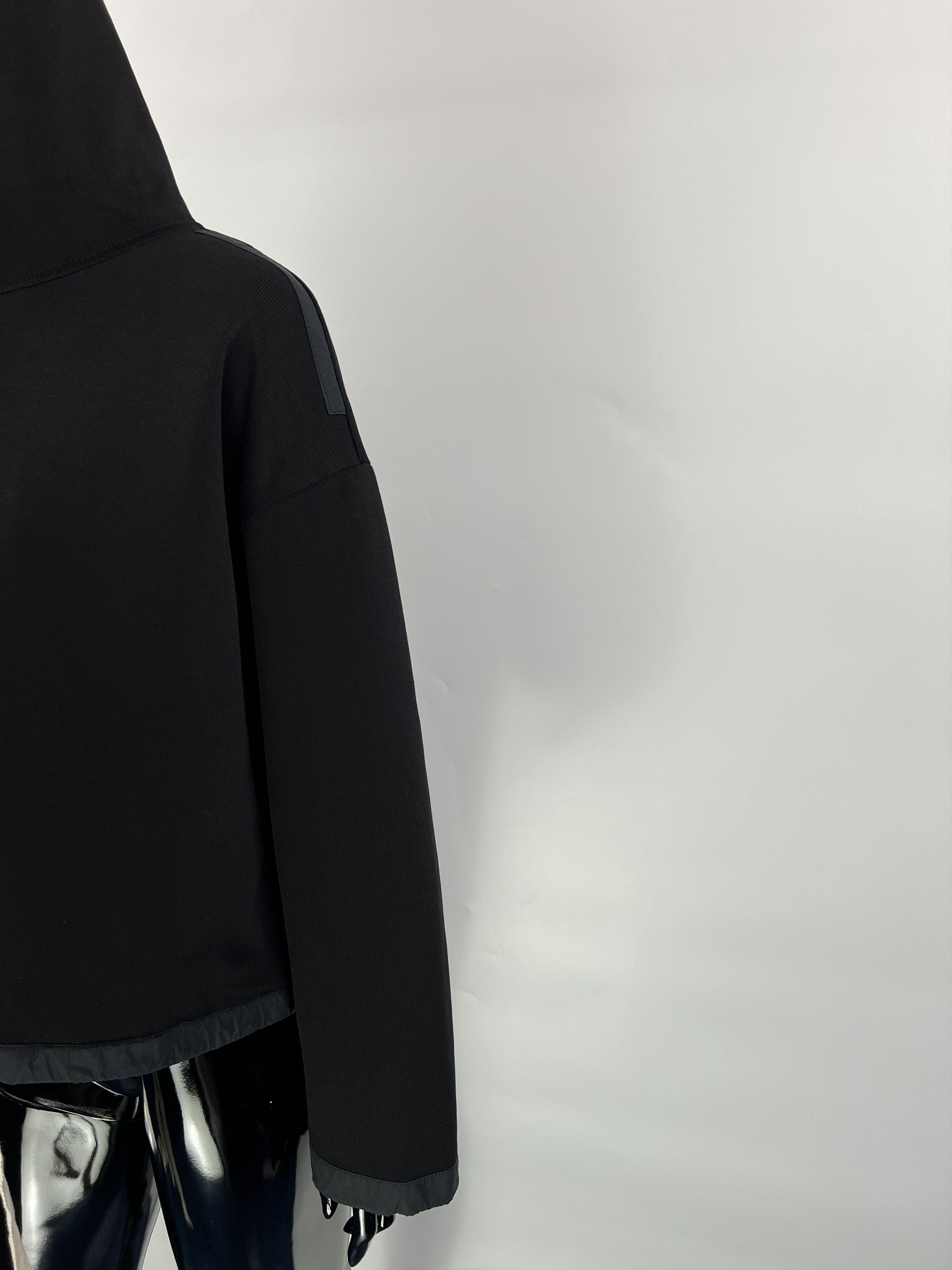 Jil Sander Jil Sander Black Cotton Cropped Hoodie Oversized Size XS / US 0-2 / IT 36-38 - 7 Thumbnail