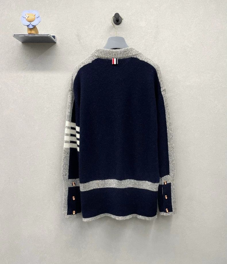 Thom Browne Thom Browne Gray striped knit sweater Size XS / US 0-2 / IT 36-38 - 3 Thumbnail