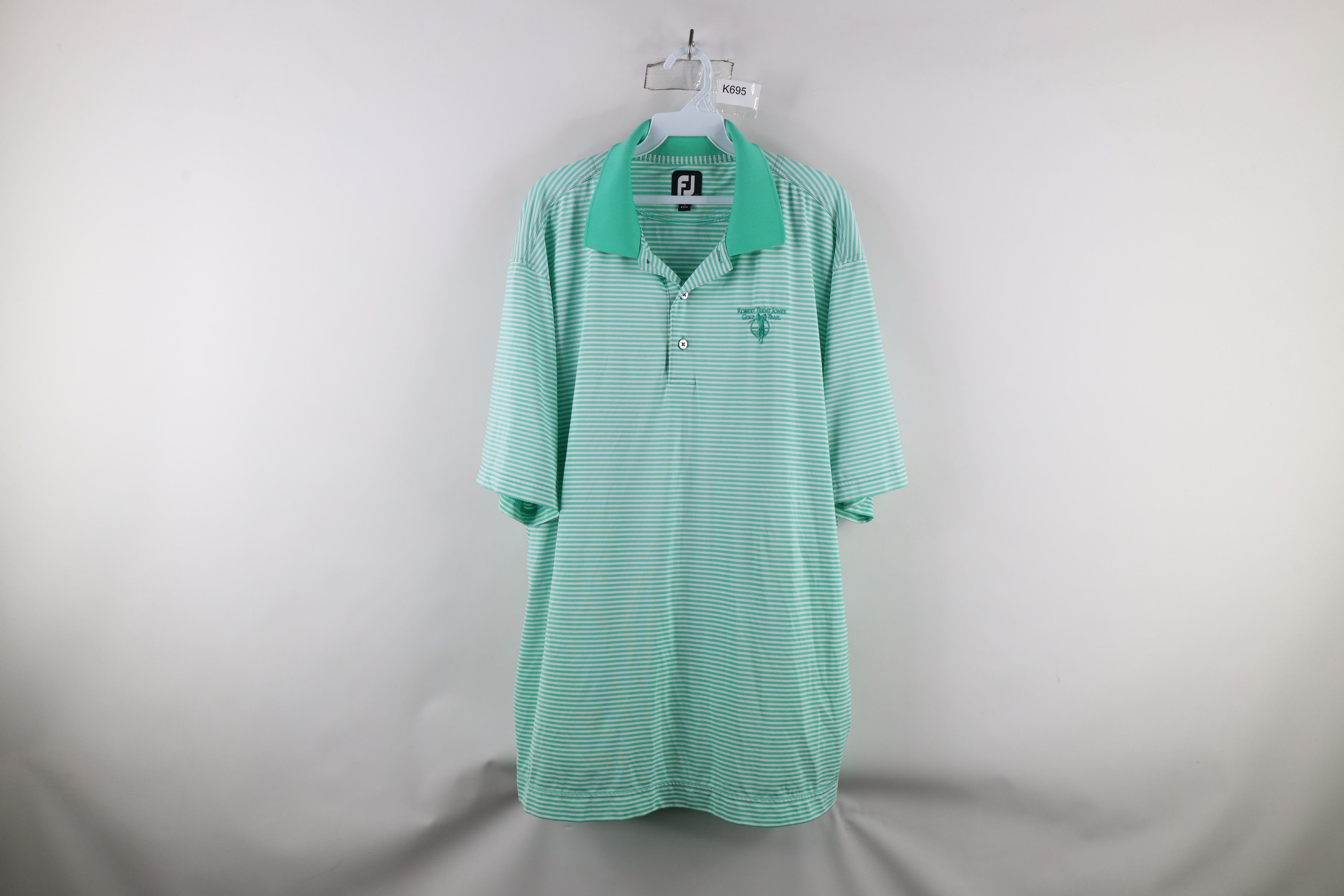 Footjoy × Vintage FootJoy Stretch Collared Short Sleeve Golf Polo Shirt Green Size US XL / EU 56 / 4 - 1 Thumbnail