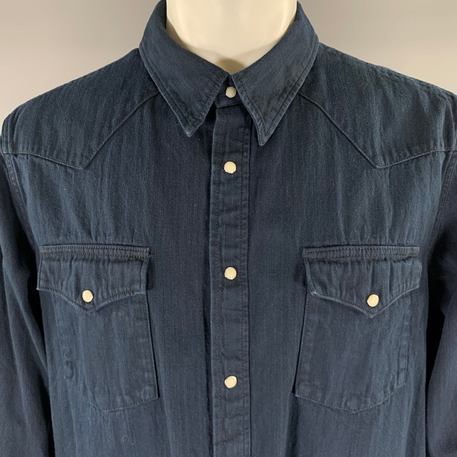 Visvim VISVIM Size M Indigo Cotton Snaps Long Sleeve Shirt Size US L / EU 52-54 / 3 - 2 Thumbnail