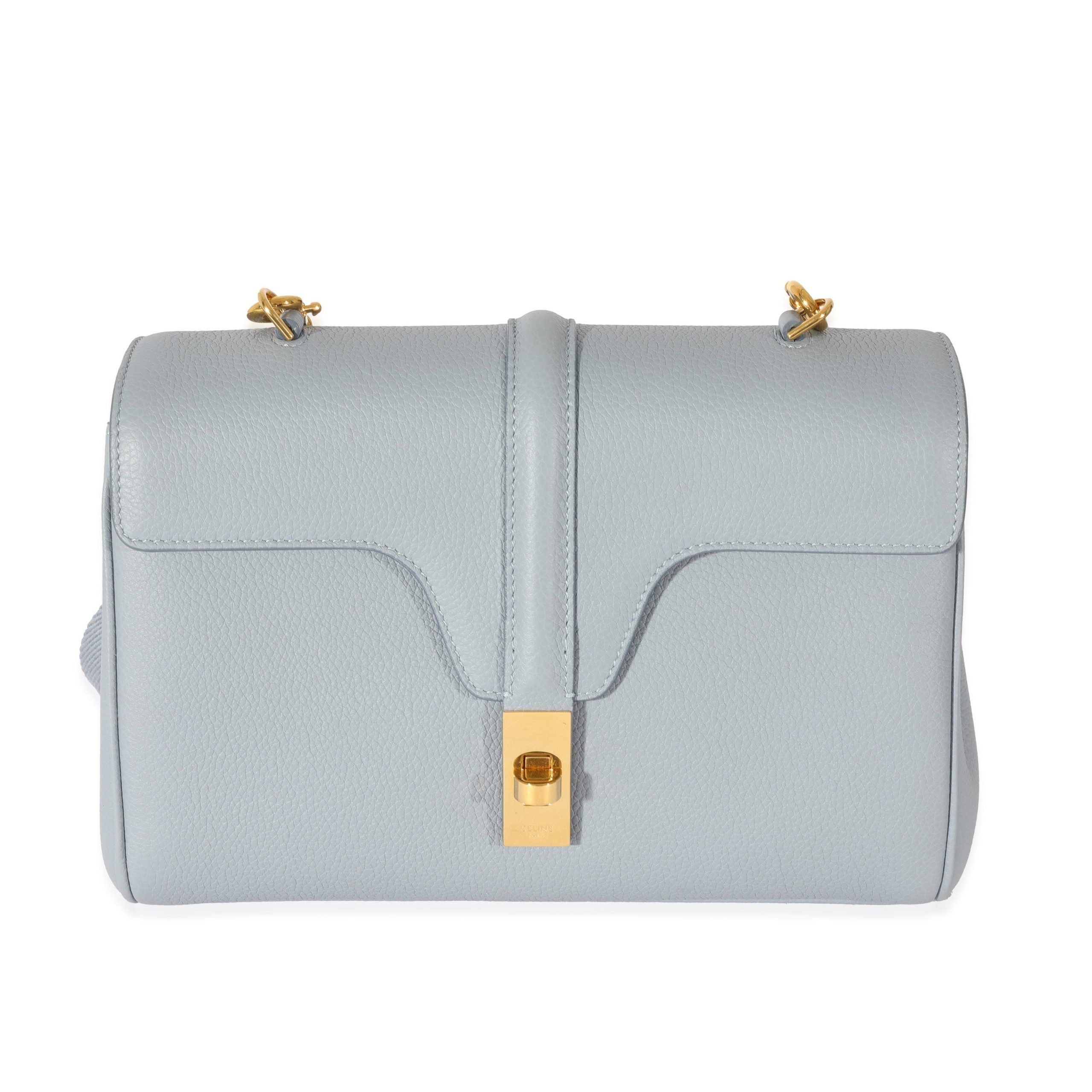 image of Celine Arctic Blue Supple Grained Calfskin Teen Soft 16 Bag, Women's