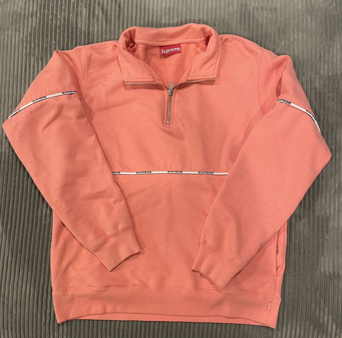 Supreme logo piping discount half zip sweatshirt