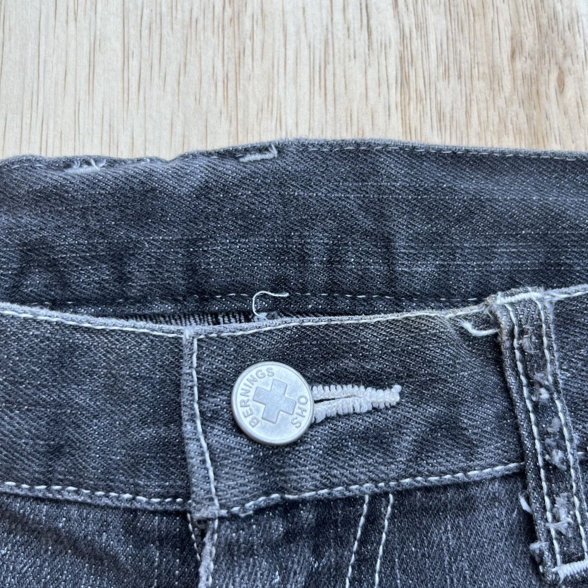 BERNINGS SHO BERNING-SHO BLACK WASHE POEM STUDED BONDAGE PUNK FLARE DENIM Size US 31 - 7 Thumbnail