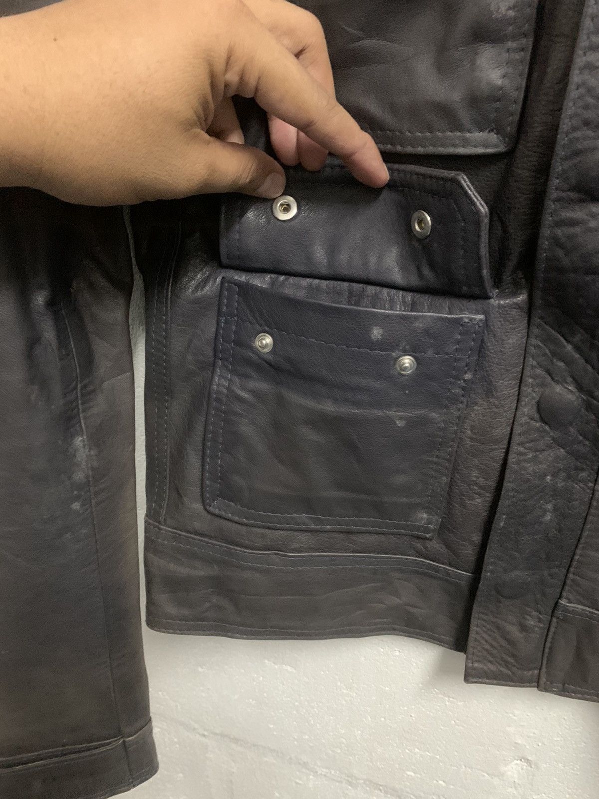 Dacute Vintage Dacute Distressed Leather Jacket Size US S / EU 44-46 / 1 - 20 Thumbnail