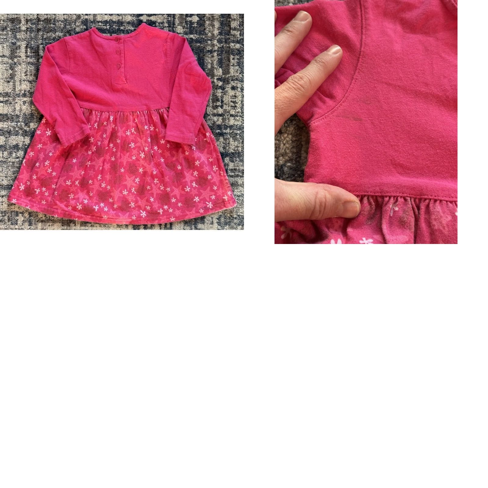 Disney VINTAGE Disney The Little Mermaid Ariel & Flounder Girls Dress 3T Pink 1990s Cotton Blend Disney Girls Long Sleeve Casual Dress Size ONE SIZE - 8 Thumbnail