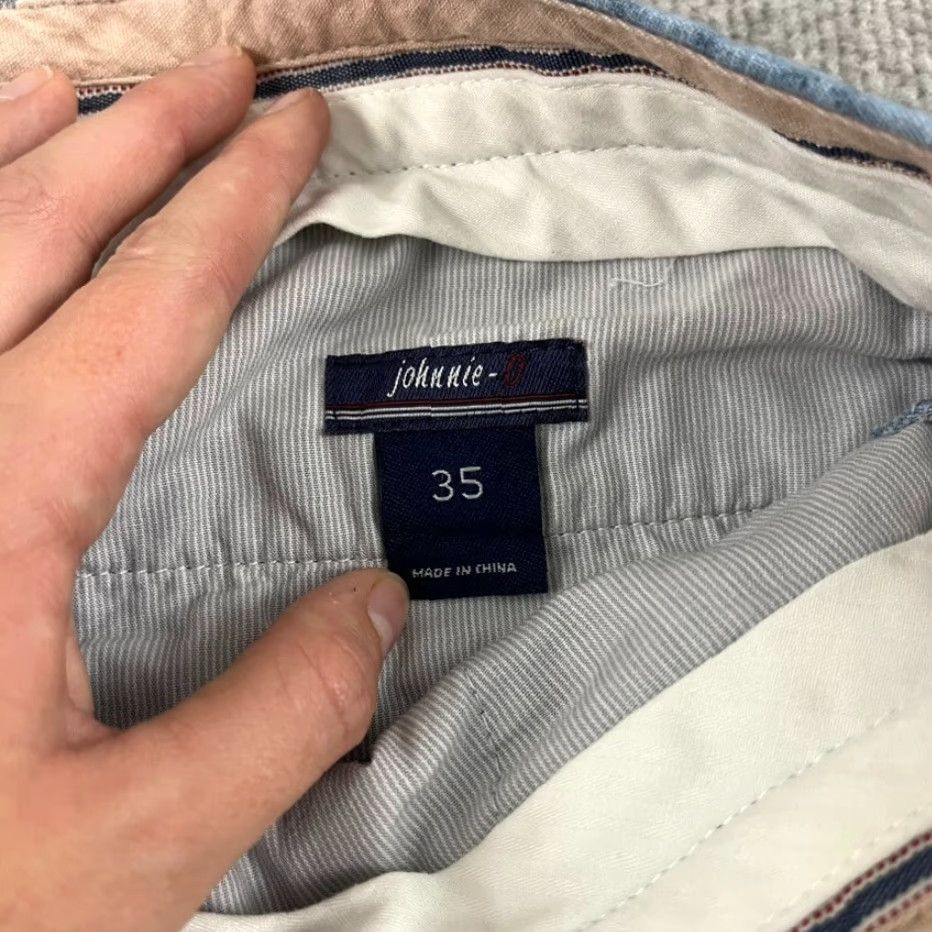 johnnie-O JOHNNIE-O Shorts Mens Size 35 x 7.5" Blue Palm Tree Chino Golf Preppy Casual Size US 35 - 2 Thumbnail