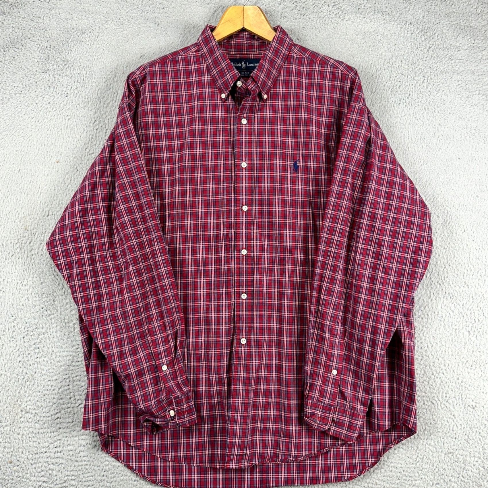 Ralph Lauren Ralph Lauren Button-Down Shirt 2XL Adult Mens Plaid Red Blue Pony Casual Size US XXL / EU 58 / 5 - 4 Thumbnail