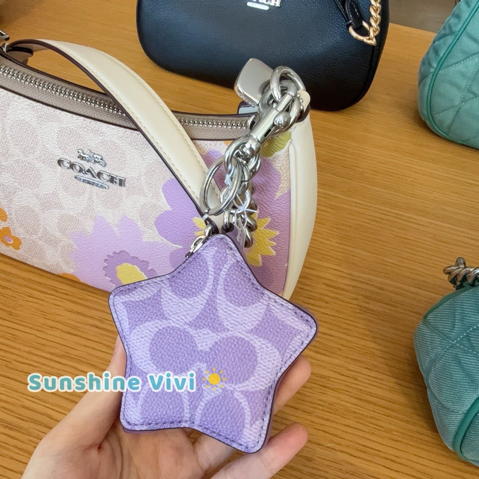 Coach NWT Coach CBL12 Star Bag Charm Coin Case Pouch Silver /Iris Size ONE SIZE - 3 Thumbnail