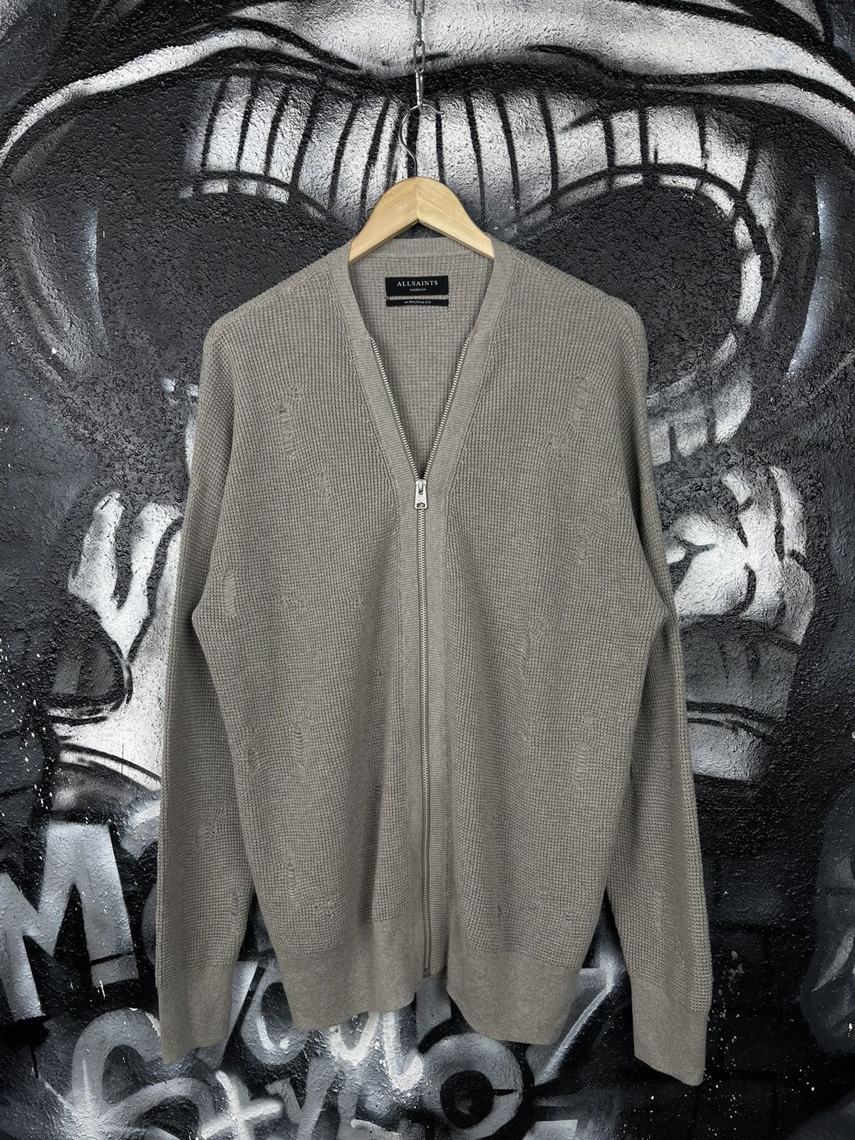 Allsaints Allsaints Forram Cardigan Distressed Full Zip Sweater Men’s Size US M / EU 48-50 / 2 - 2 Thumbnail