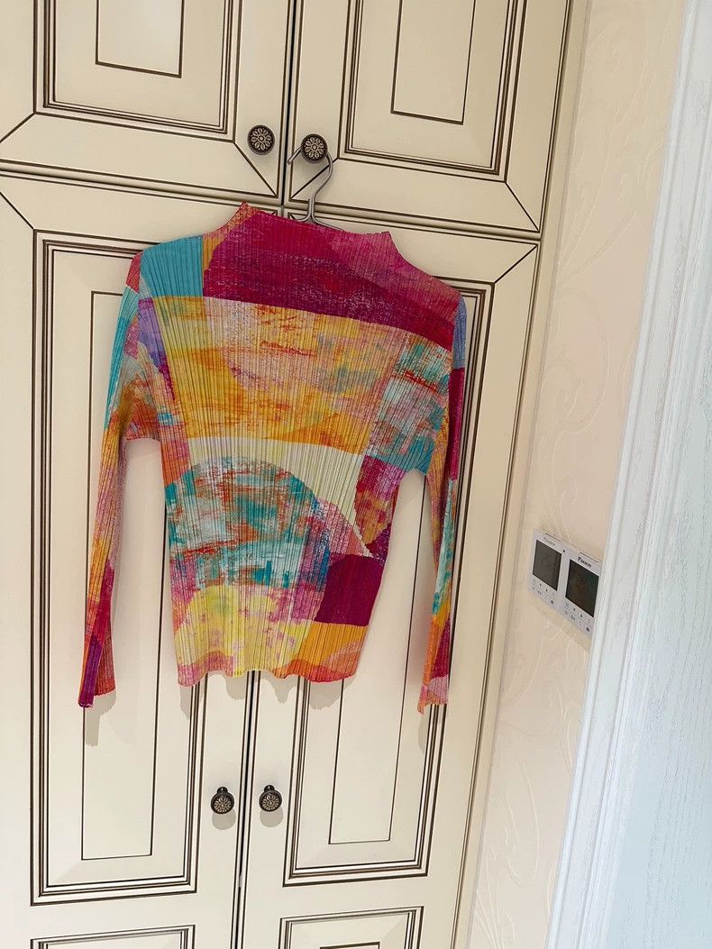 Issey Miyake Issey Miyake size:4 Pink ink semi-high neck top Size XS / US 0-2 / IT 36-38 - 2 Thumbnail