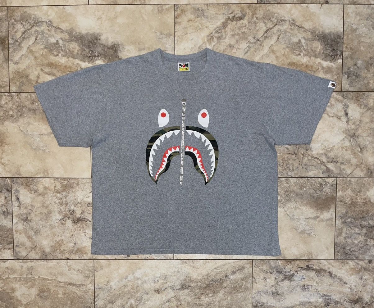 BAPE 1st Camo Shark Tee Grey/Green Size 3XL