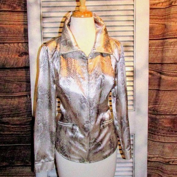 Other Weekends by Chico’s Sz 0 Snakeskin Pattern Jacket Size XS / US 0-2 / IT 36-38 - 3 Thumbnail