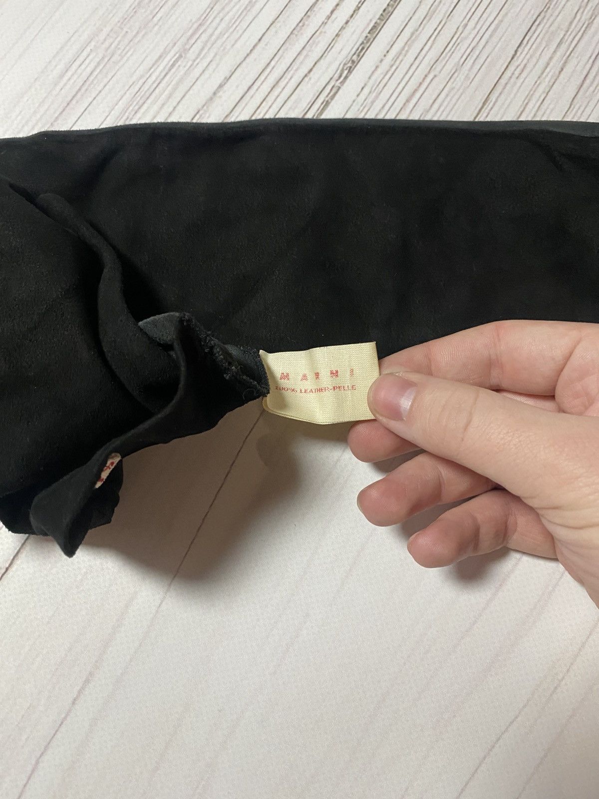 Marni Vintage Marni Black Leather Long Gloves Size 7.5 Size ONE SIZE - 7 Thumbnail