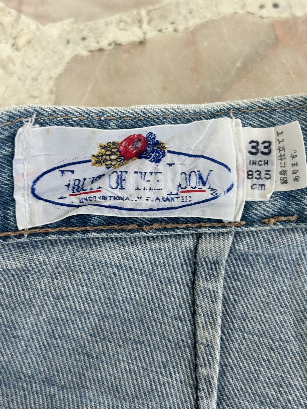 Fruit Of The Loom FOTL Japan Vintage Blue Denim Jeans Size US 33 - 10 Thumbnail
