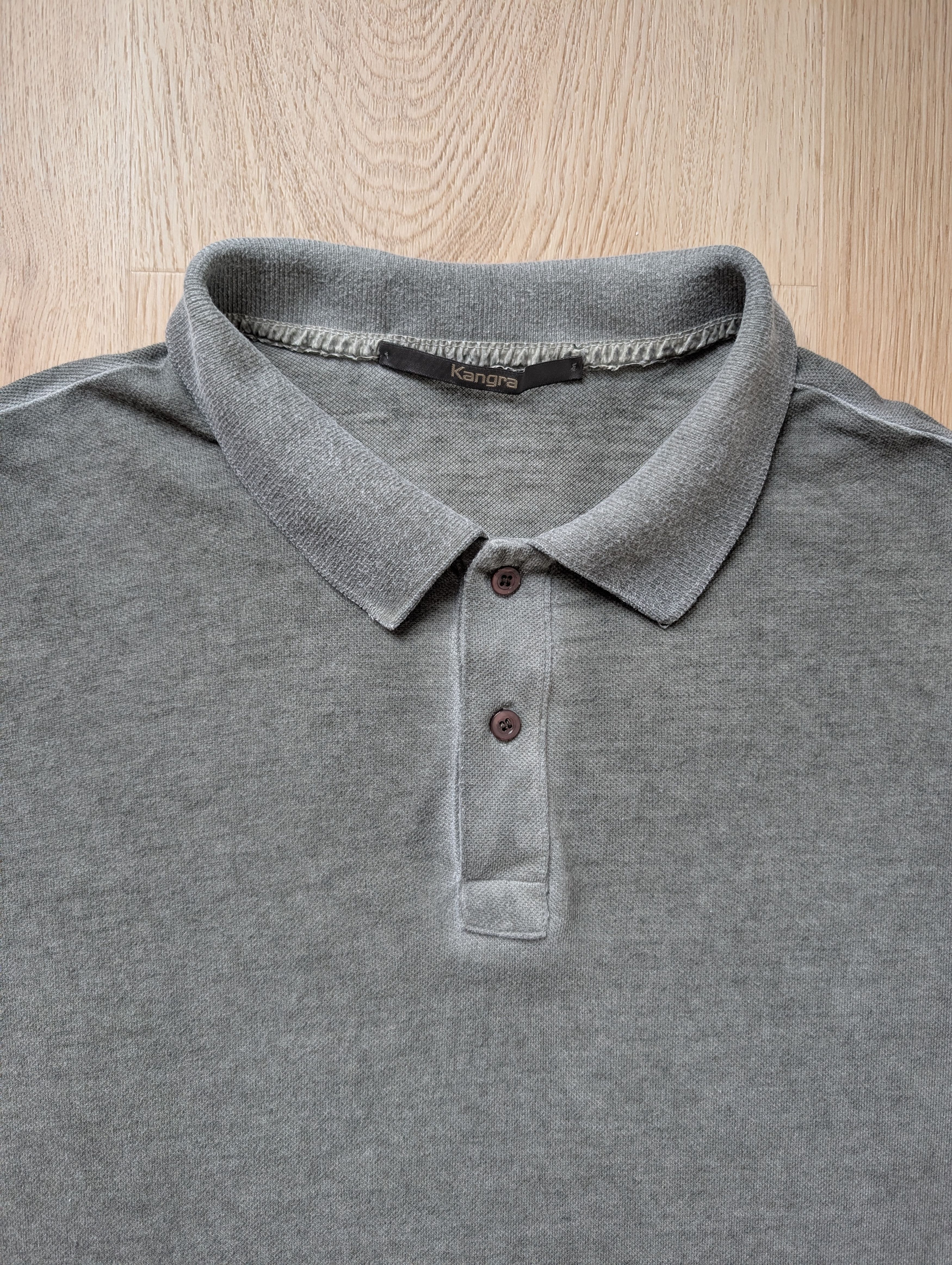 Other Kangra Men's Classic Grey Faded Polo Luxury Shirt Italy Size US L / EU 52-54 / 3 - 6 Thumbnail