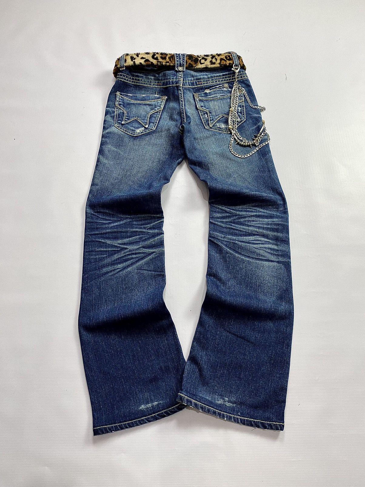 Hysteric Glamour × Japanese Brand × Le Grande Bleu (L.G.B.) 2000s Red Papper Flare Washed Jean Pant Size US 30 / EU 46 - 2 Thumbnail