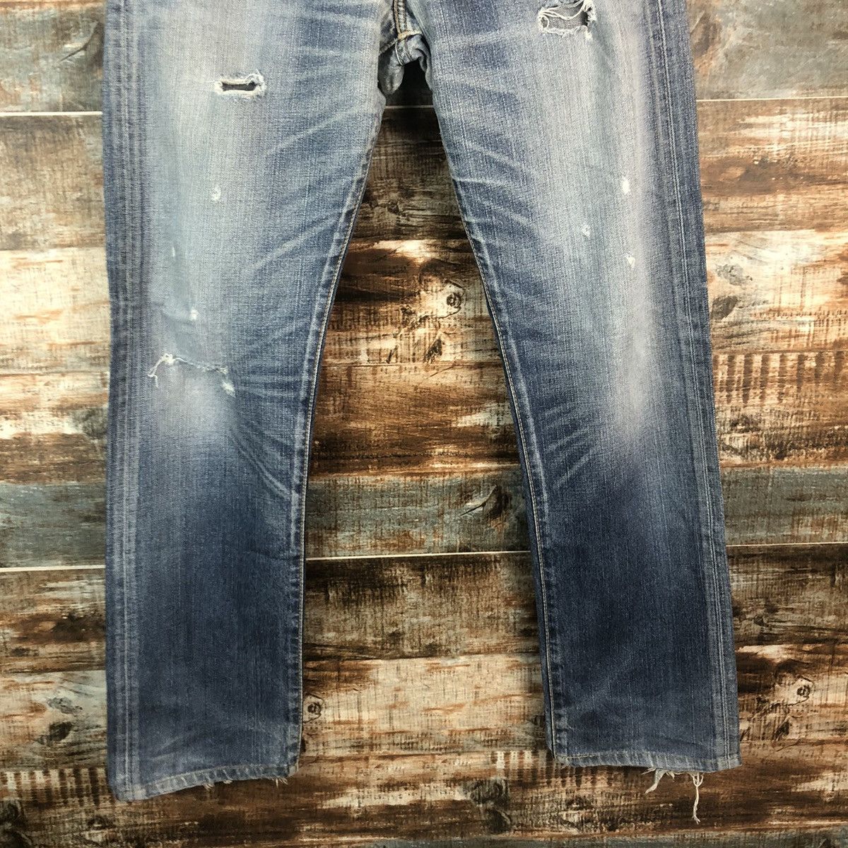 Levi's DL Levis 505 Blue Distressed Denim Pants #C299 Size US 32 / EU 48 - 6 Thumbnail
